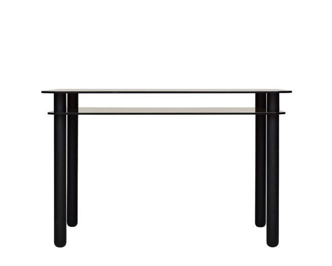 Big Sur Dark Glass Black Legs Desk Table x