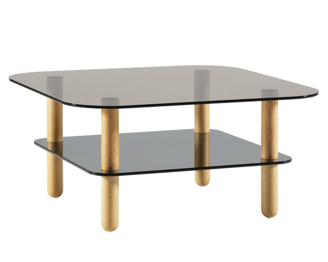 Fogia Big Sur Dark Glass lacquered Oak legs sofa table x
